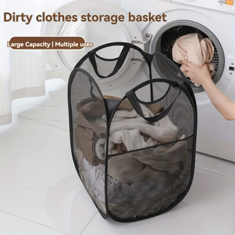 Laundry Basket with Large Folding Design Mesh Storage for Dirty Clothes