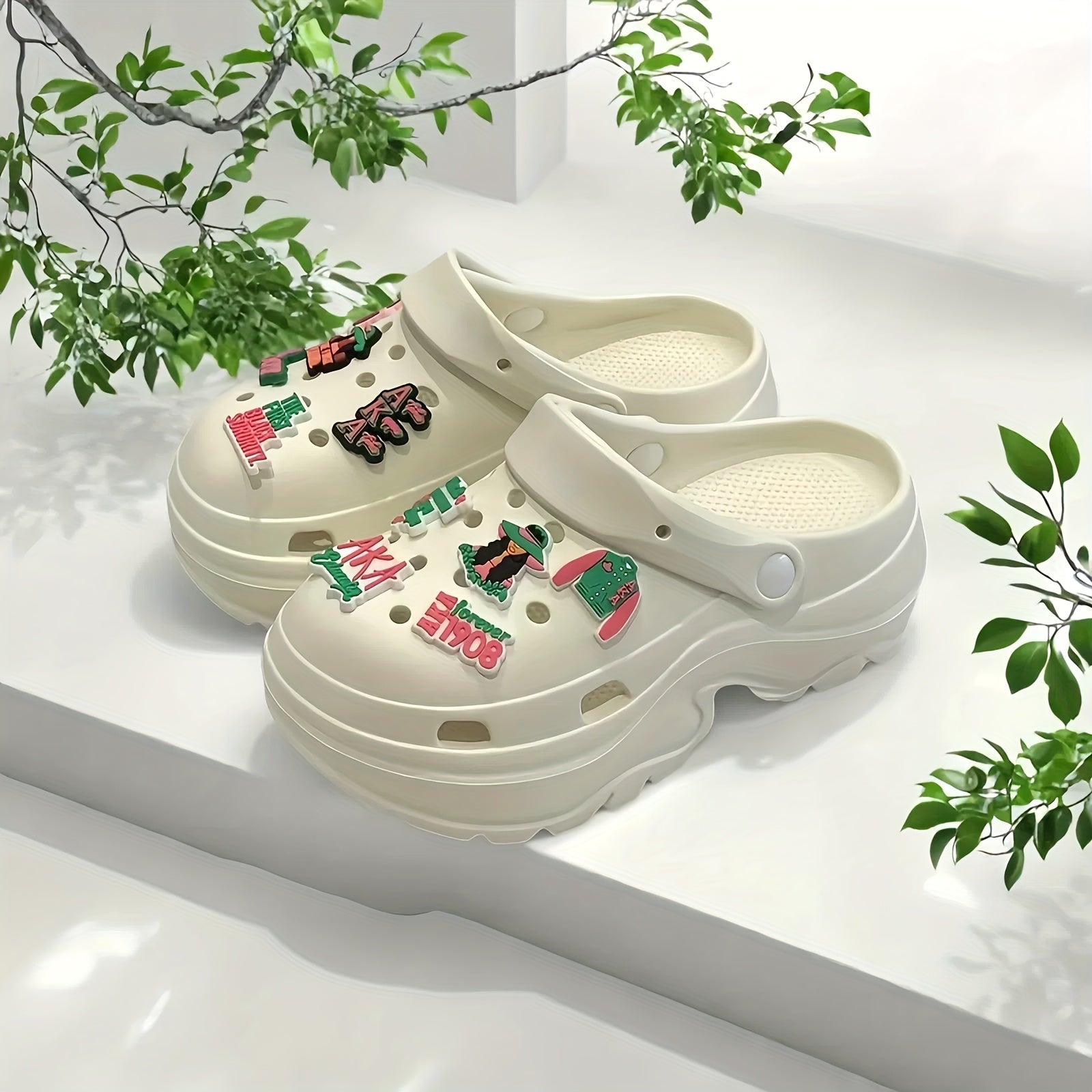 Women’s Summer EVA Hollow Breathable Sandals Non-Slip Garden Beach Shoes