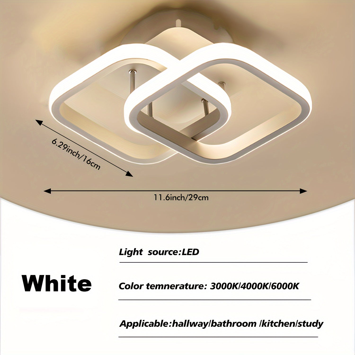 ABS soyabonli LED shift yoritgichi, turli xonalar uchun mos, keng voltaj oralig'i, kalit nazorati bilan qattiq ulanish.