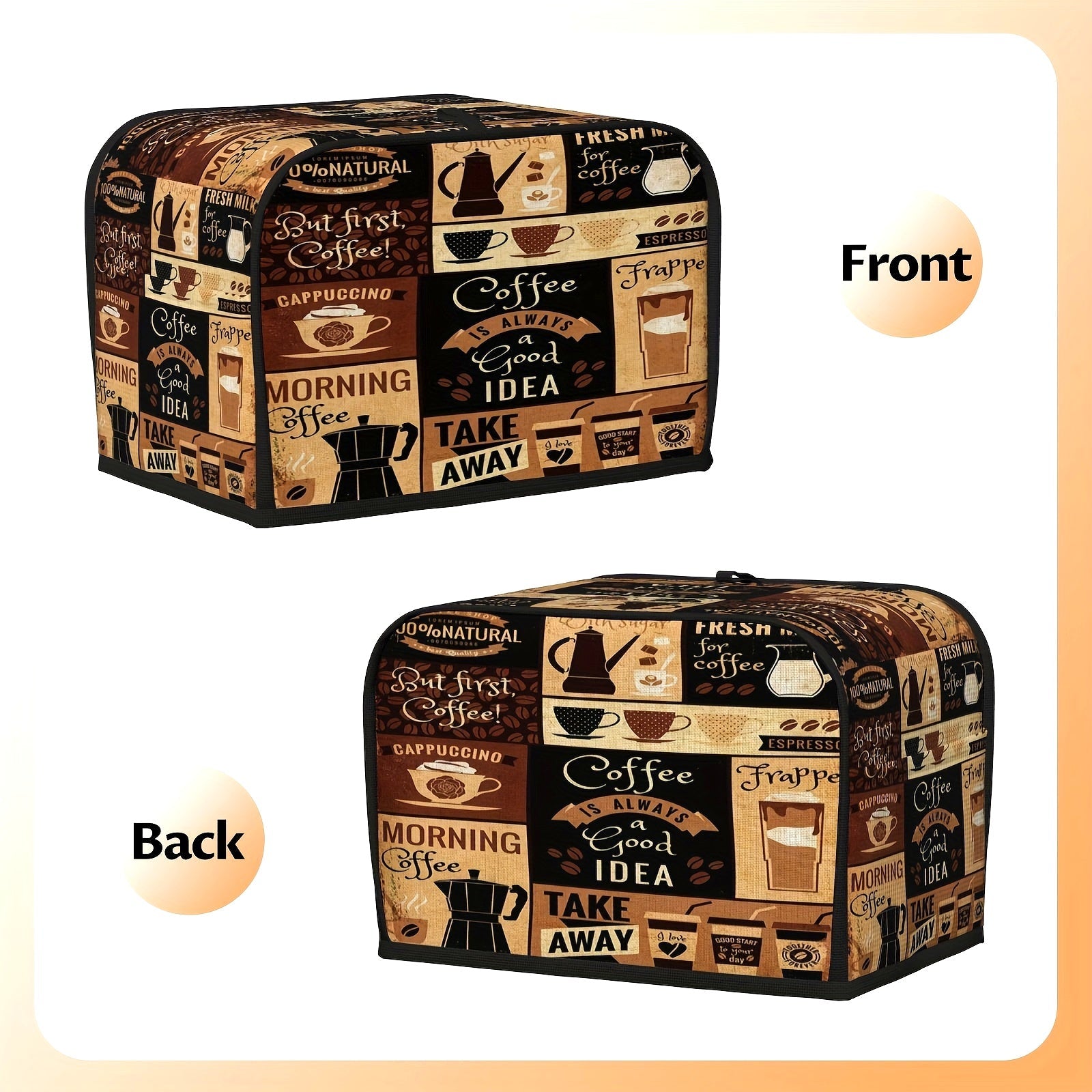 Waterproof Dust Cover for Bread Machines and Small Appliances with Coffee-Themed Design