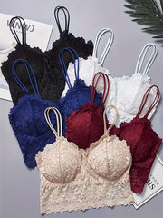 Women's Floral Lace Wireless Full Cup Bras with Removable Padding