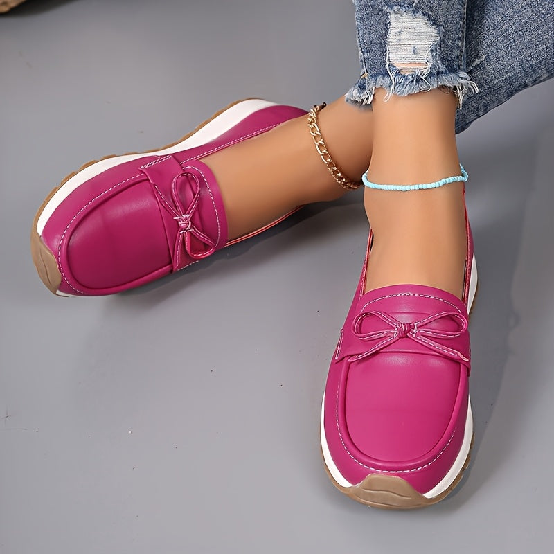 Women Slip-On Loafers Casual Shoes Non-Slip TPR Sole All-Season Black Pink Navy Blue White