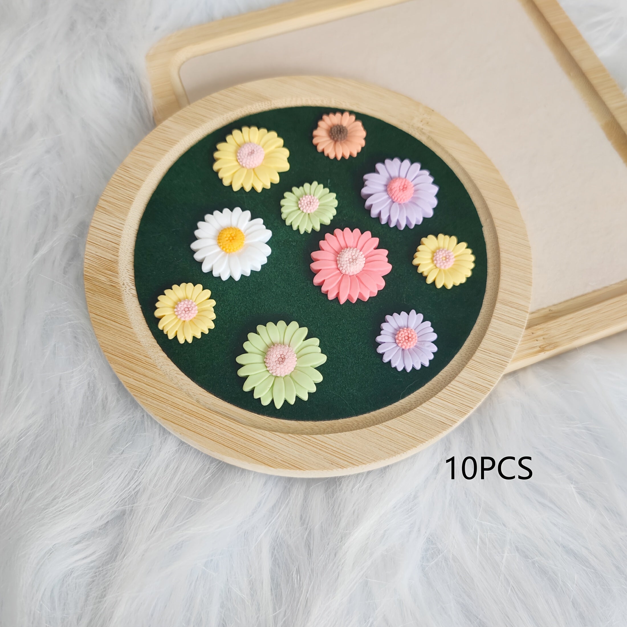 Women Summer Sandal Buckle Accessories 10 Pcs Daisy Flower Decorations