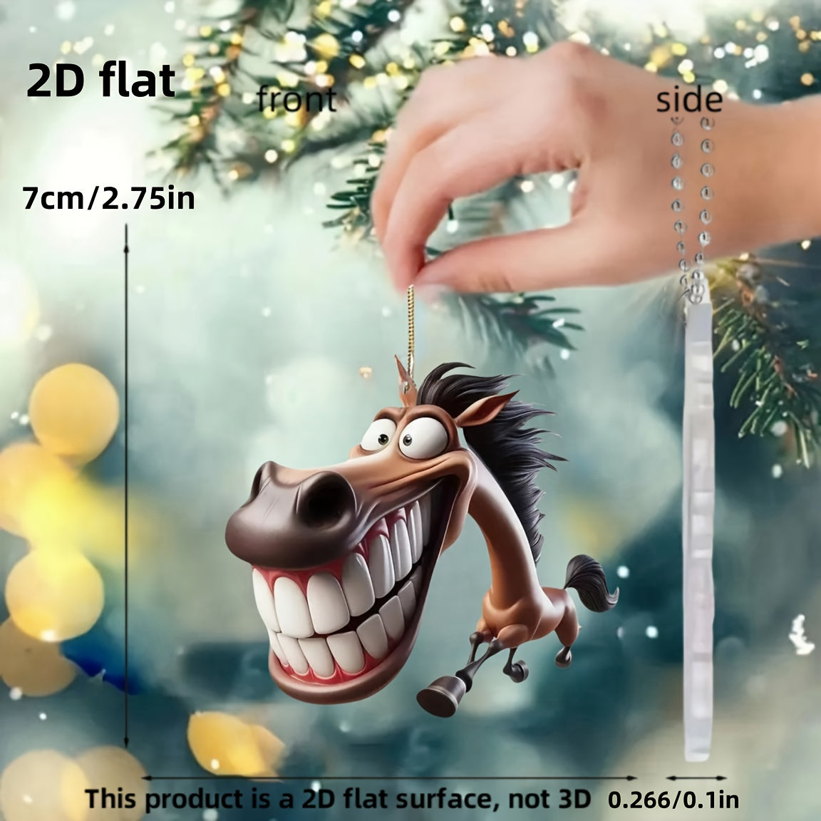 Cute Brown Horse Acrylic Keychain for Car, Bag, and Decor