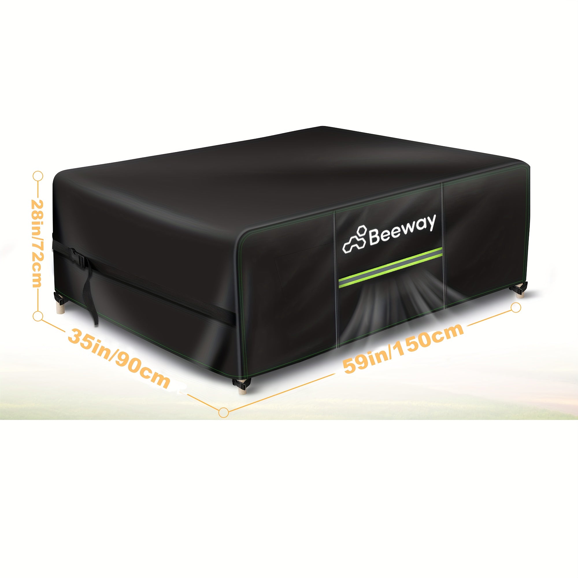 Outdoor Furniture Cover Waterproof Windproof 420D Oxford Fabric with Air Vent Black