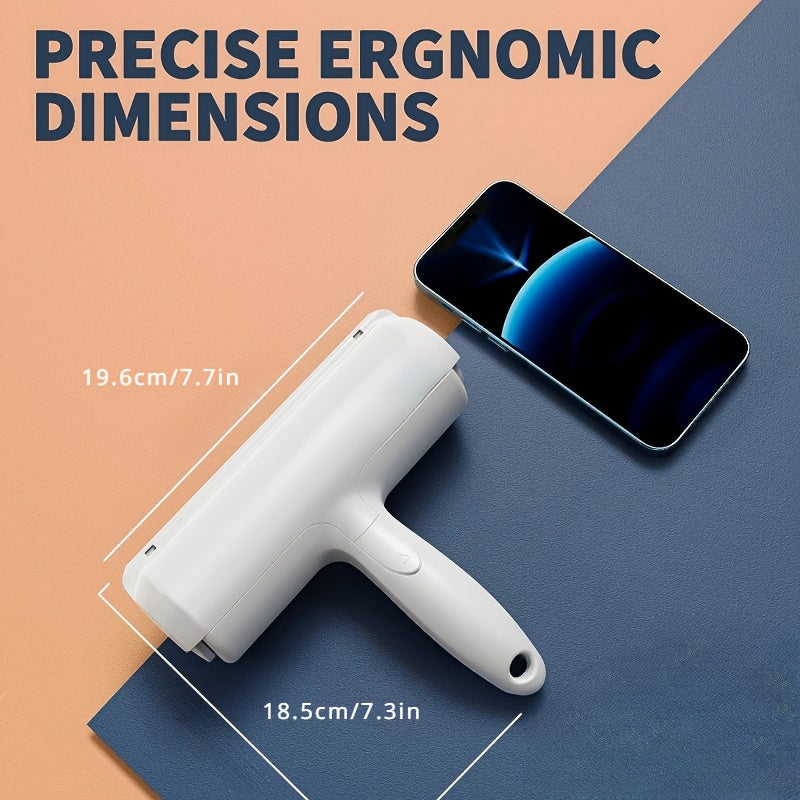 Pet Hair Remover Lint Roller with Self-Cleaning Base for Furniture and Car Seats