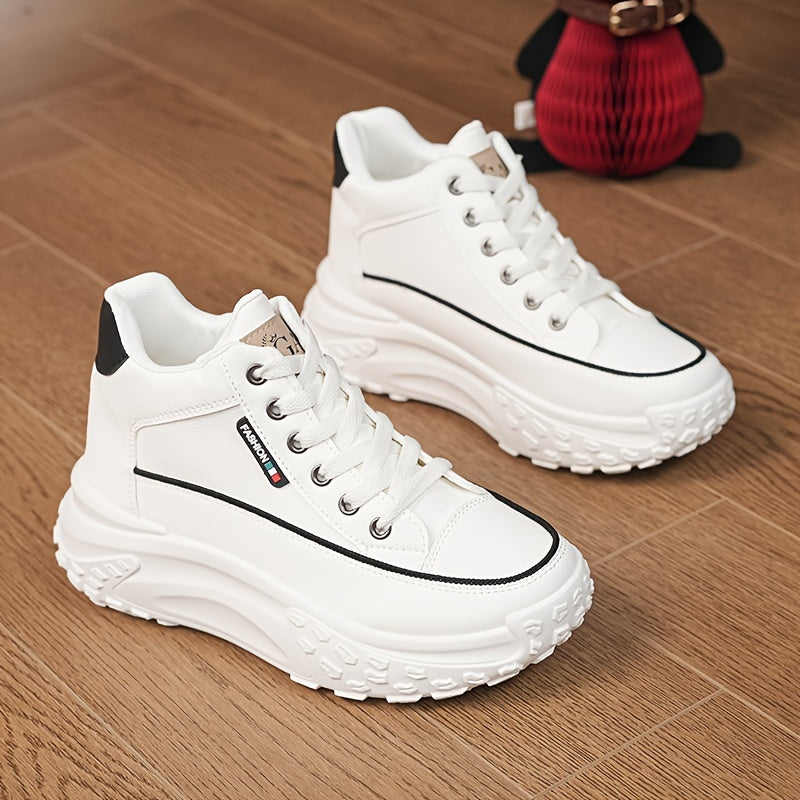 Women's Platform High Top Sneakers Comfortable Plus Size Outdoor Athletic Shoes