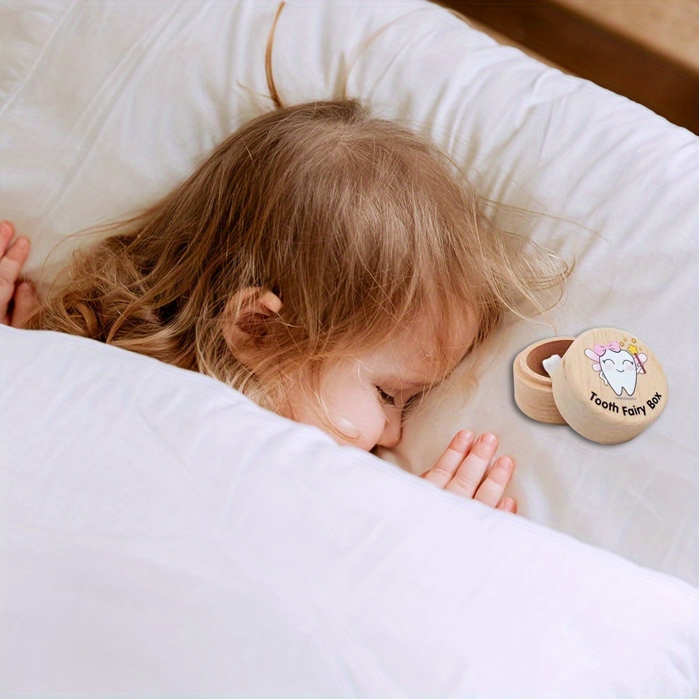 Qizlar uchun sevimli yog'och tish peri qutisi - yo'qolgan tishlar uchun sehrli esdalik, bolalar tug'ilgan kunlari va chaqaloq to'ylariga ideal sovg'a