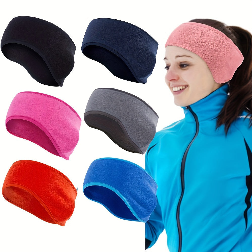 Stretchable Polyester Ear Warmer Headband for Women Windproof Ear Flaps 2-Pack