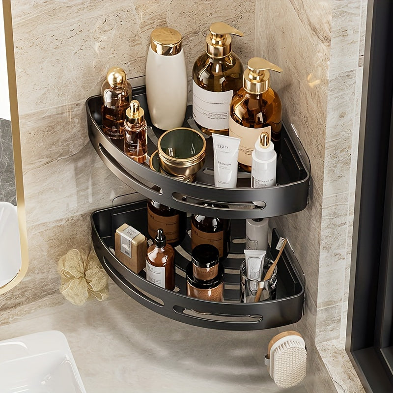 Triangle Corner Bathroom Shelf Space Saver for Shower Organizing Shampoo and Cosmetics