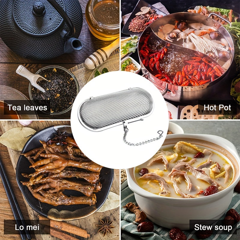 Stainless Steel Tea Infuser with Mesh Strainer and Chain Hook for Loose Leaf Tea