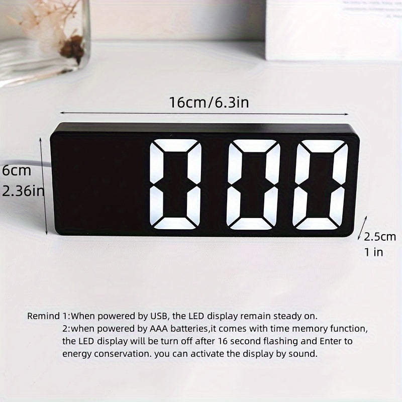 Digital Alarm Clock with Snooze and Brightness Control for Bedroom