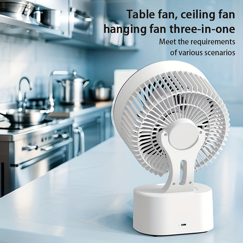 Desktop Air Circulation Fan with Timer, Quiet, Strong Airflow, 3-in-1 Table Fan for Home Dorm Kitchen Bathroom
