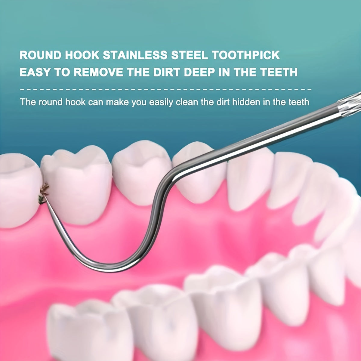 6 Pack Stainless Steel Toothpicks Oral Cleaning Floss Picks with Storage Tube