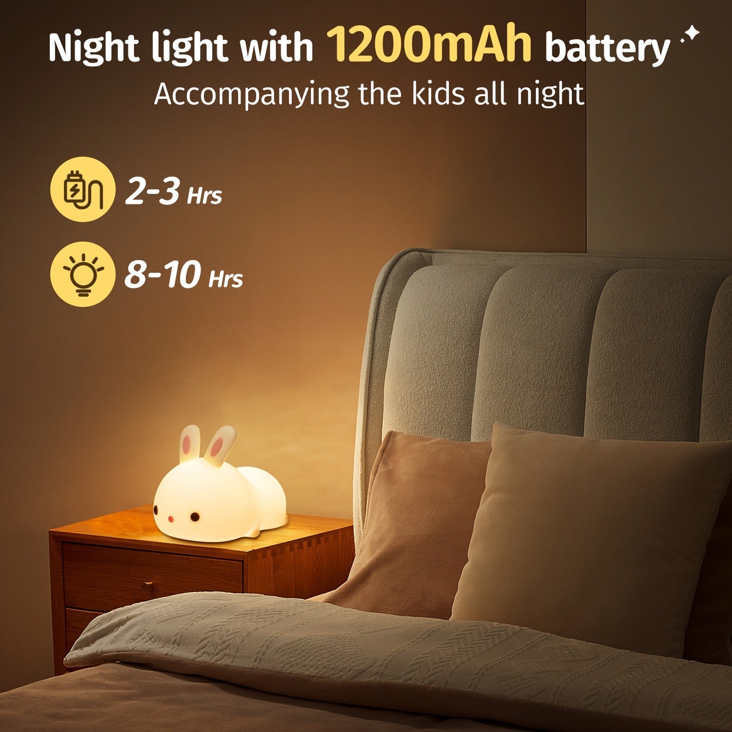 Night Light for Teen Girls Rechargeable Silicone 16 Colors Remote Gift