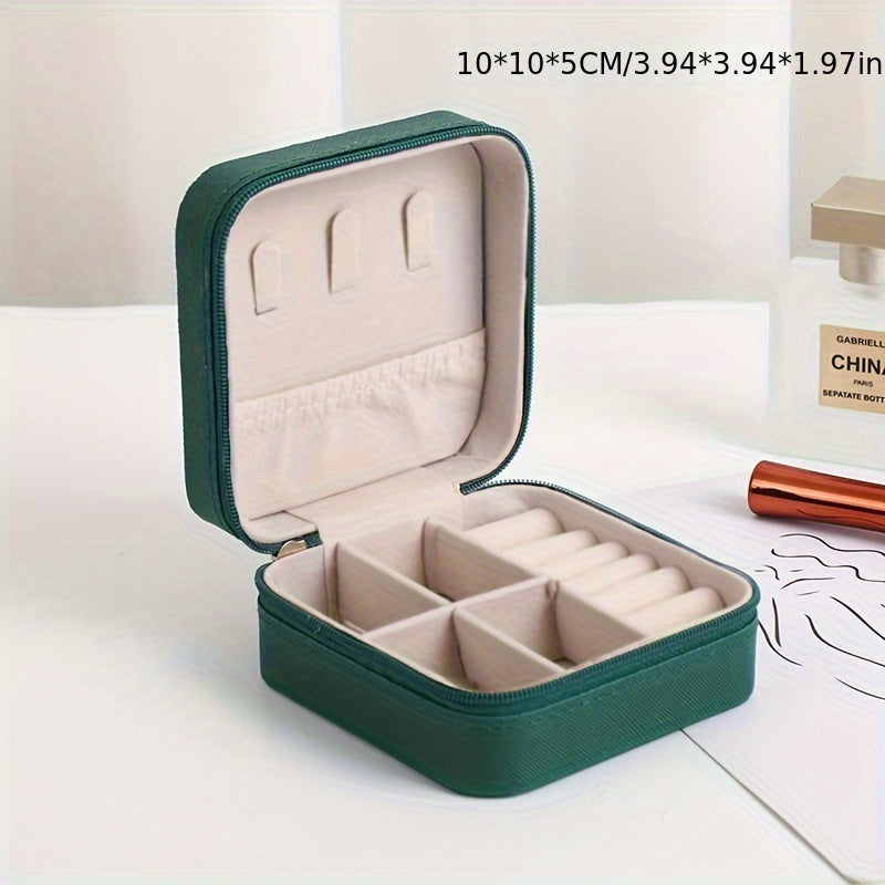 Empty Flip-Top Jewelry Box for Necklaces Rings Bracelets Earrings Storage Organizer