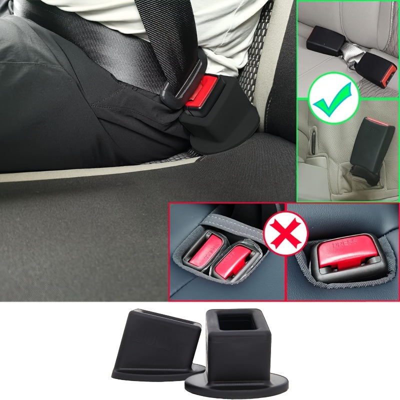 Juego de hebillas para cinturón de seguridad de asiento de coche, silicona, seguro, fácil de alcanzar