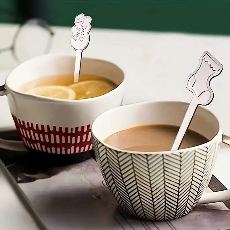 16 cucharas de café mini de acero inoxidable Serie Navidad, aptas para lavavajillas, para cocina y restaurante