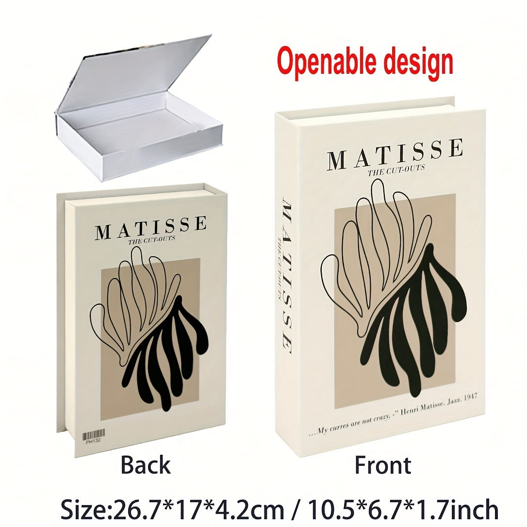 Nordic-Inspired Faux Book Decor Rectangular Flip Cover Home Accent Piece