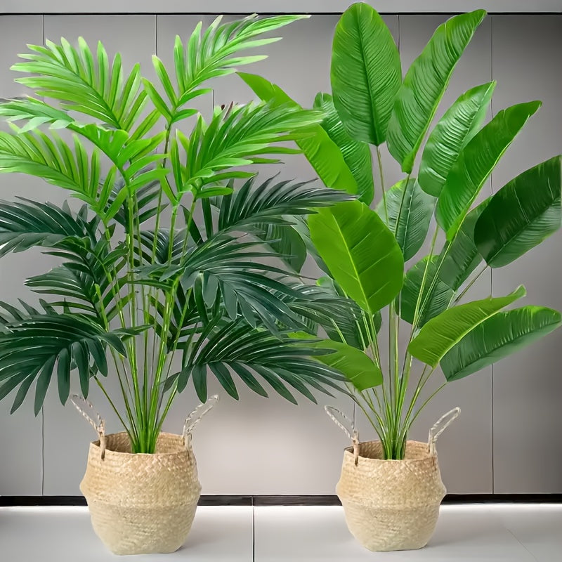 Juego de 2 plantas de palma artificial para decoración de hogar y oficina primavera verano plástico