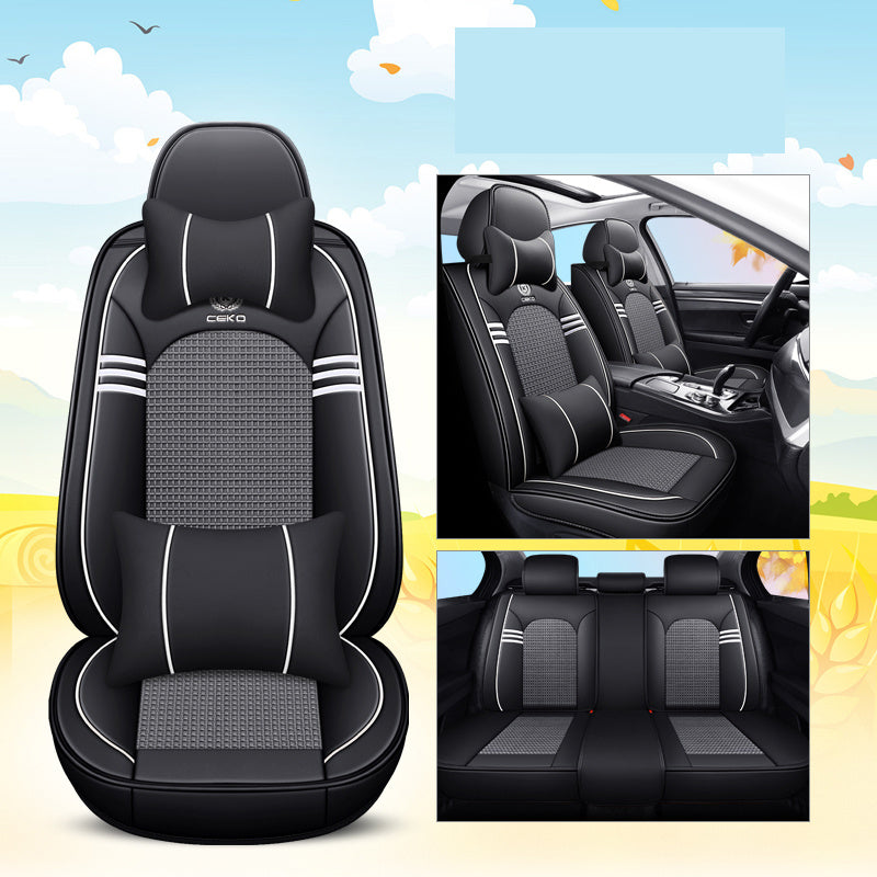 Universal Car Seat Cushion Cover Synthetic Leather Breathable All-Season Seat Pad