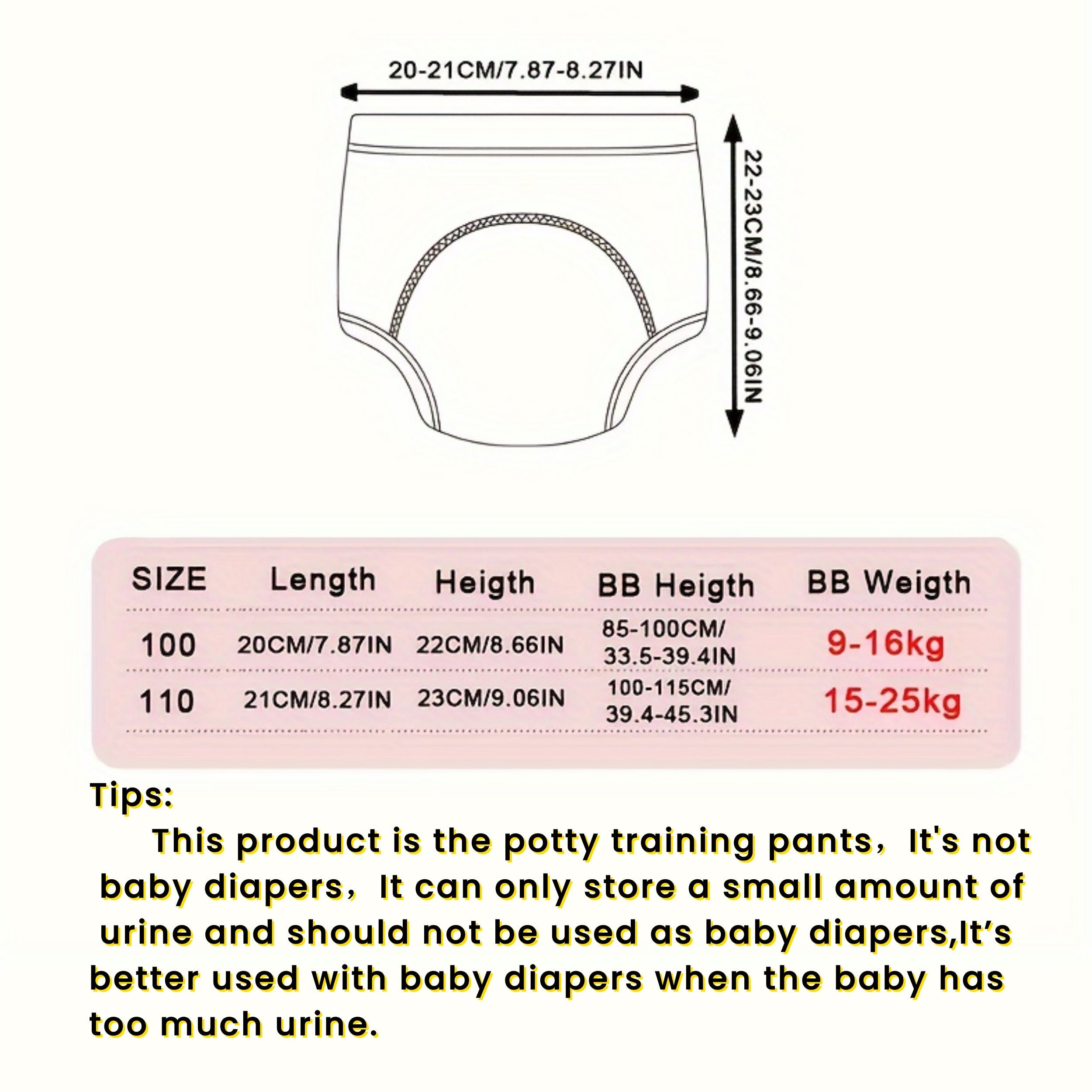 Reusable Cloth Training Pants for Toddlers Washable Diaper Learning Pants for Kids