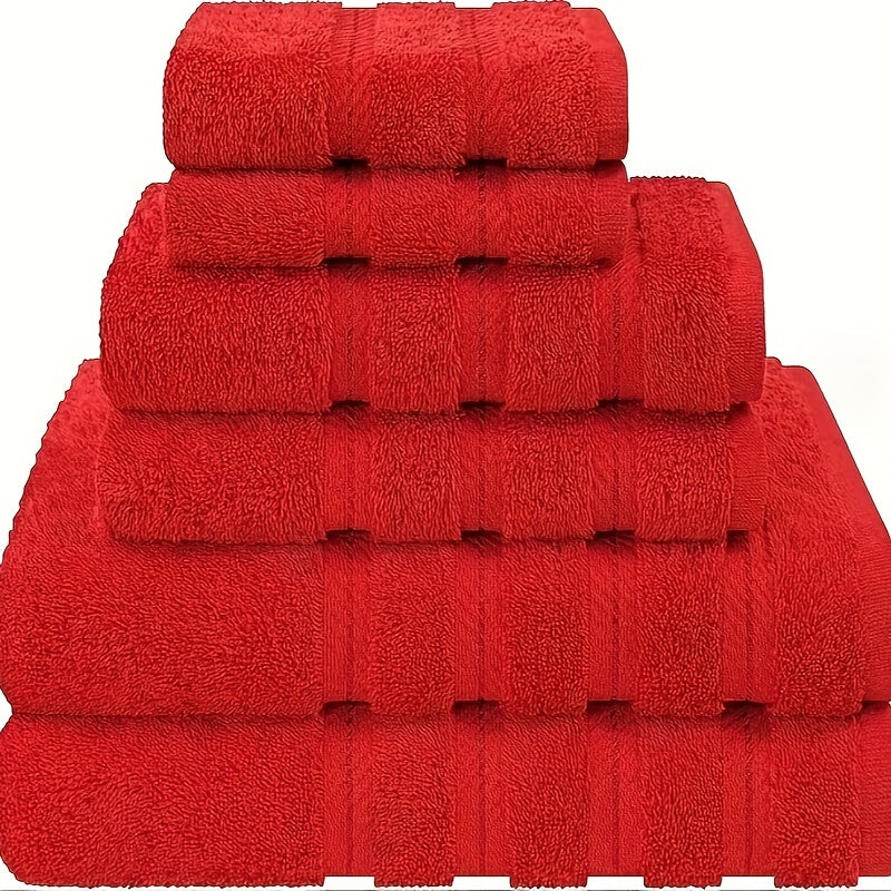 6-Piece Velvet Towel Set Soft Absorbent Bath Towels and Hand Towels for Home and Hotel