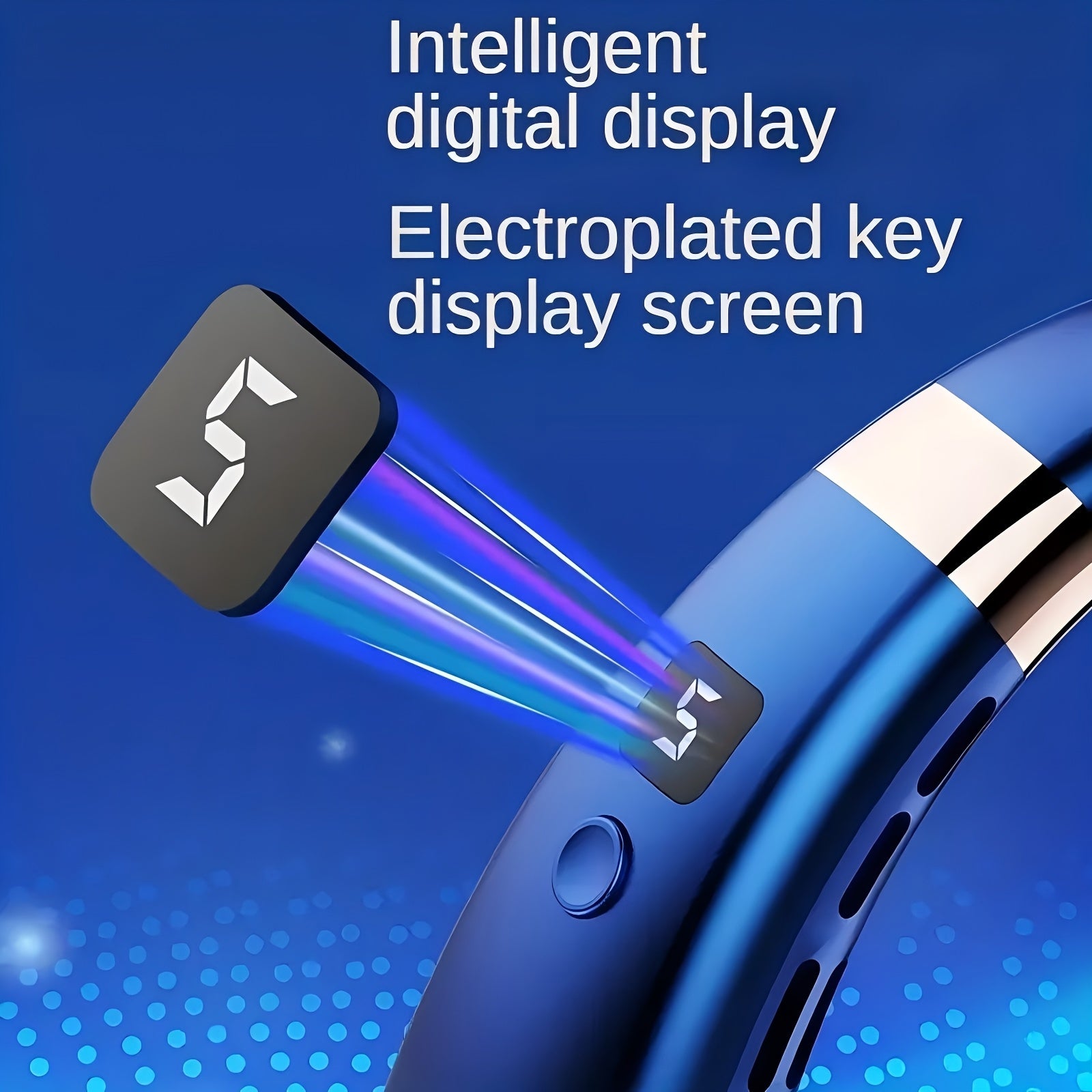 Portable USB Neck Fan with Adjustable Speed Digital Display for Outdoor Use