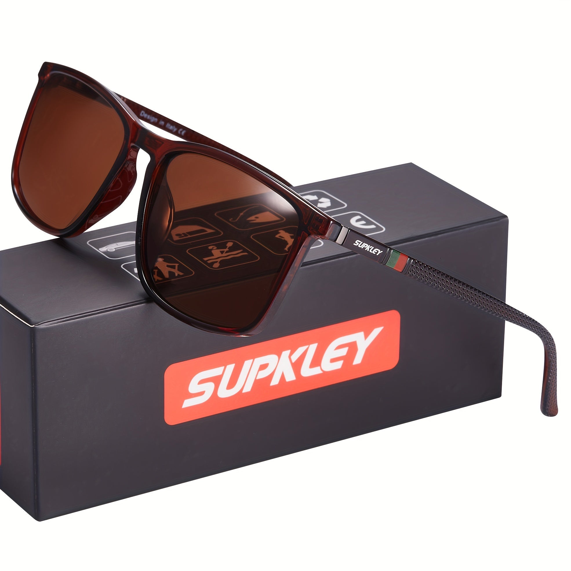 Large Square Polarized UV400 Sunglasses for Men and Women for Outdoor Travel and Driving