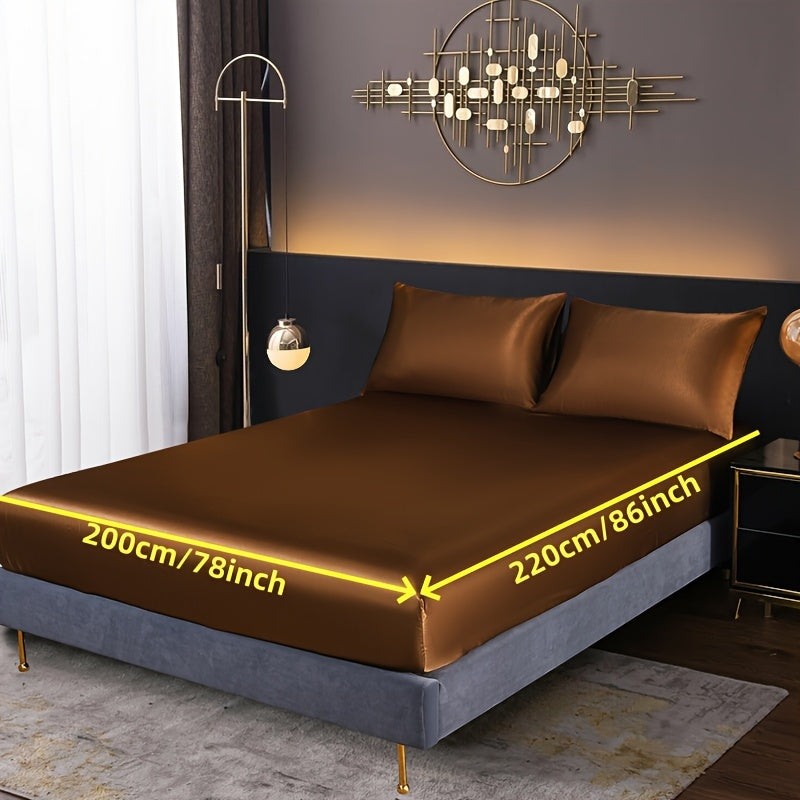 3-Piece Fitted Sheet Set with Pillowcases Polyester Bedding Soft Skin-Friendly