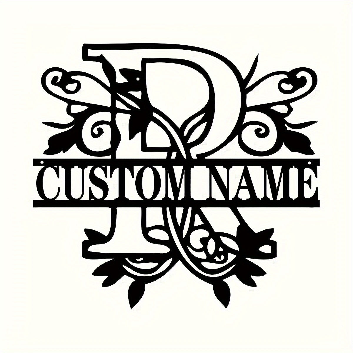 Shaxsiylashtirilgan Metall Devor San'ati - Bo'lingan Lala Monogram Dizayni - Moslashtiriladigan Temir Oila Ismi Belgisi, Uyga Ko'chish, Rojdestvo, Thanksgiving, Bitiruv va 4-Iyul Sovg'alari uchun Mukammal