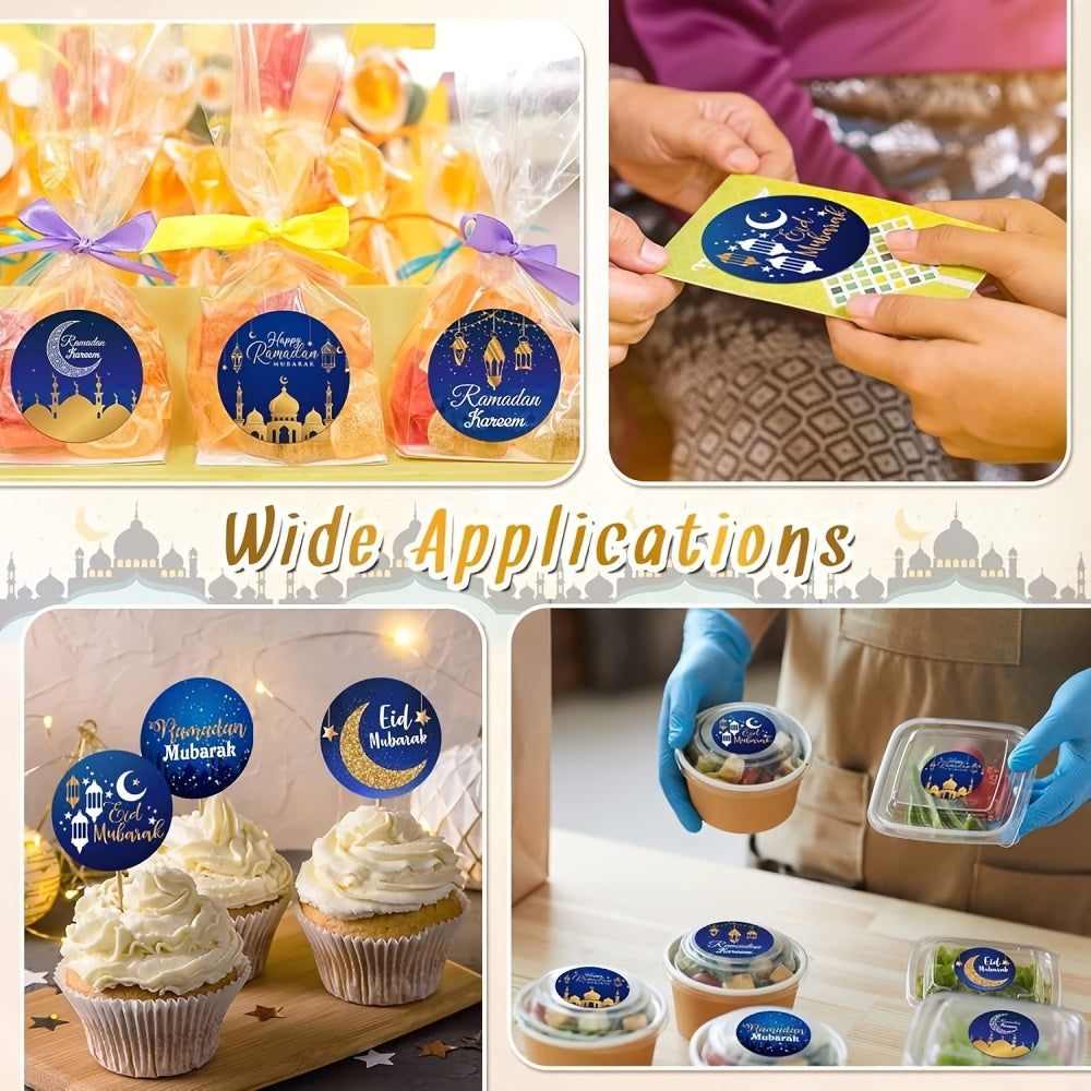 Ramadan Kareem Stickers Set 500 Pieces Mosque Lantern Star Gift Wrapping Decoration