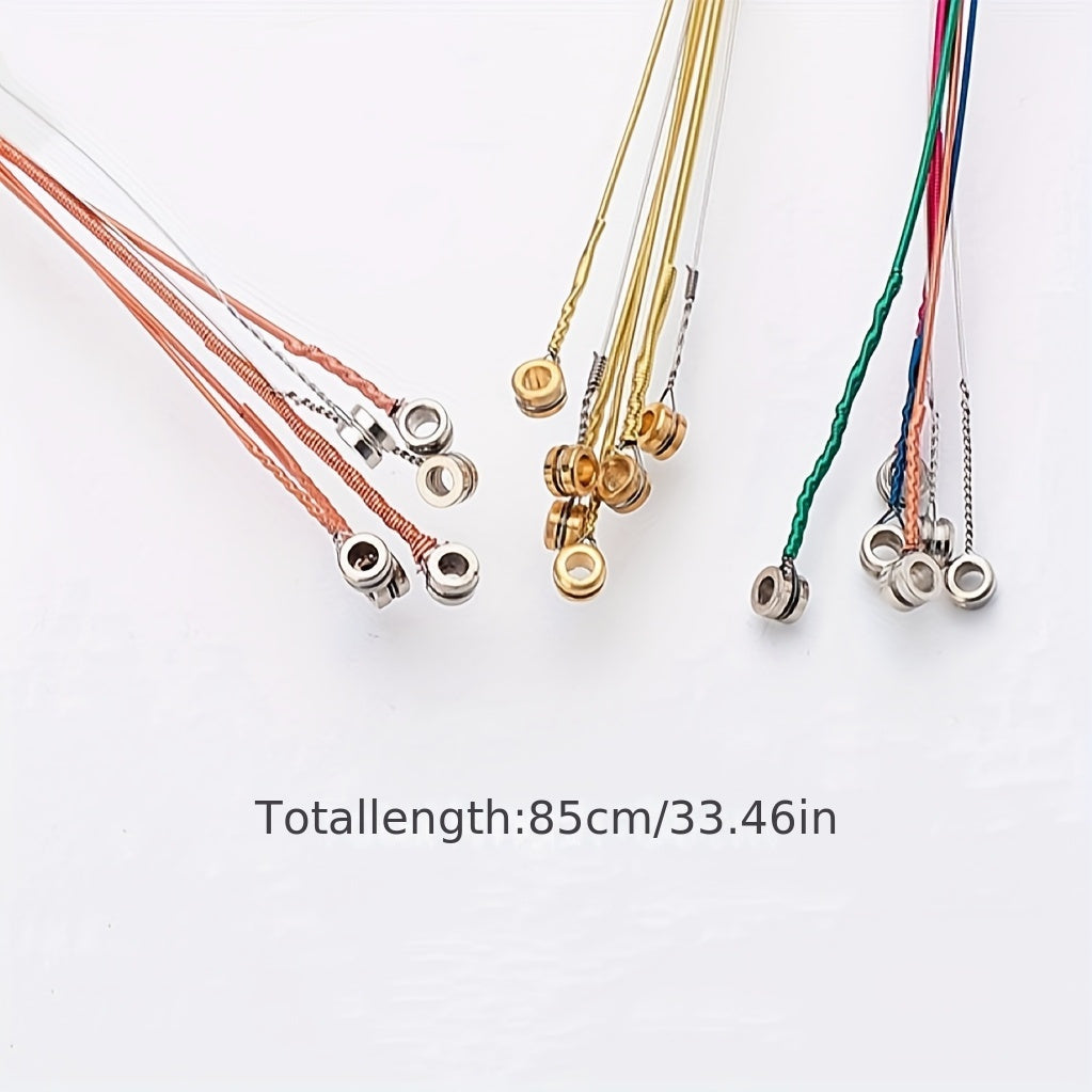 6-Pack Copper Core Steel Acoustic Guitar Strings Set with Mixed Colors