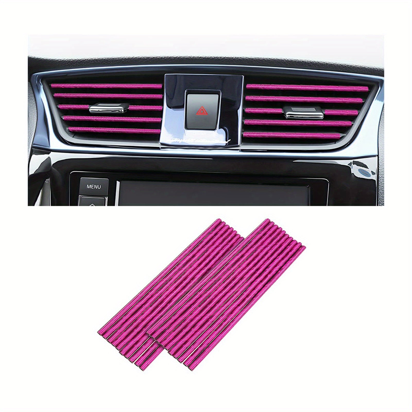 20pcs Universal Car Air Vent Decorative Strips Waterproof Bendable Vent Trim