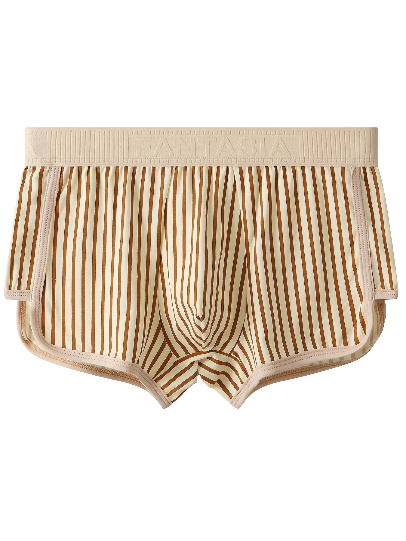 Men's Three-Pack Striped Cotton Underwear with Breathable Flat-Leg Shorts for Spring and Summer Sports