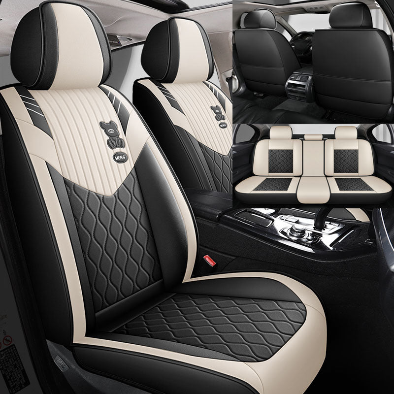 Универсальные всесезонные чехлы для автомобильных сидений из PU-кожи для седанов и хэтчбеков