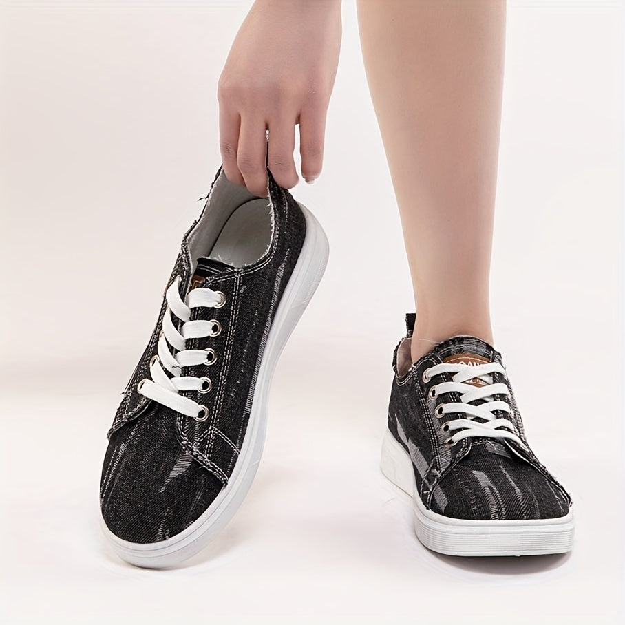 Women’s White Brown Low-Top Sneakers Breathable Casual Shoes