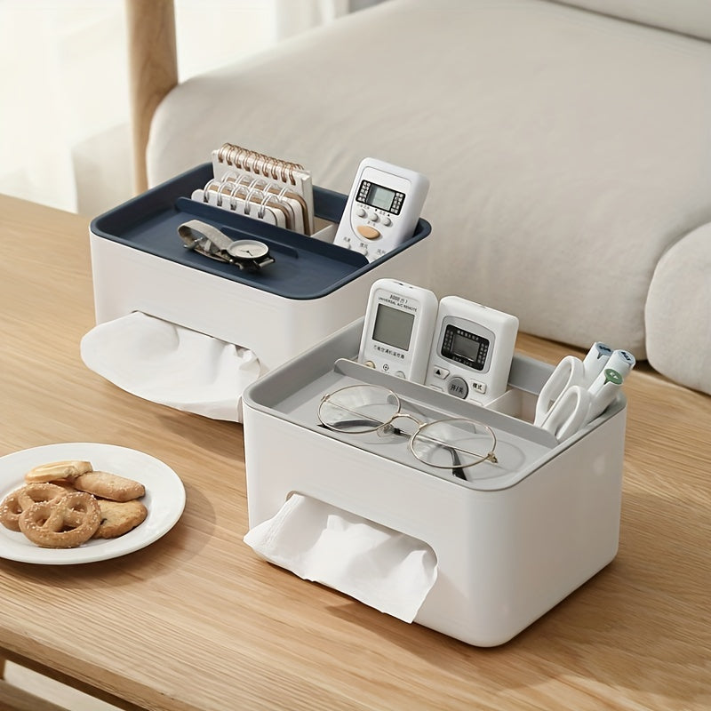 Desktop Storage Box for Organizing Tissues Papers and Remote Controls