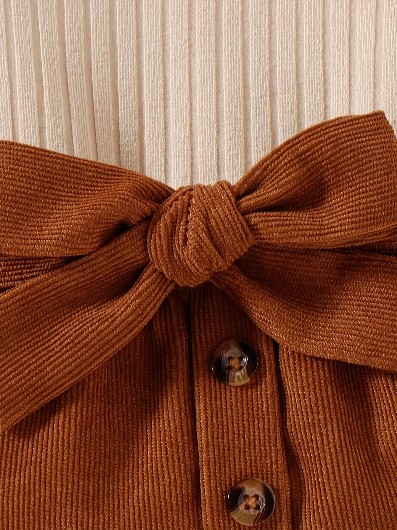 Baby Girls' Preppy Style Top and Corduroy Skirt Set for Fall Winter Outdoor Wear