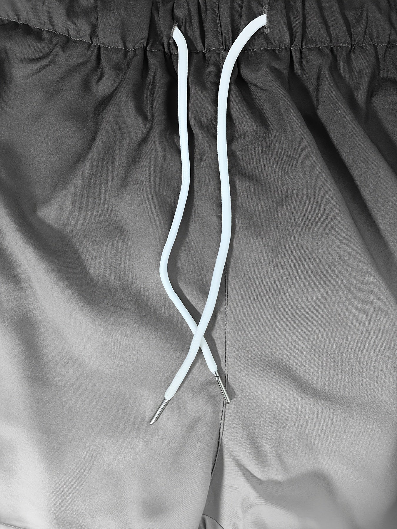 Men's Gradient Double-Layer Sports Shorts with Drawstring for Running and Basketball