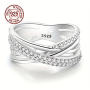 Sterling Silver Ring with Zirconia for Women Wedding and Everyday Wear