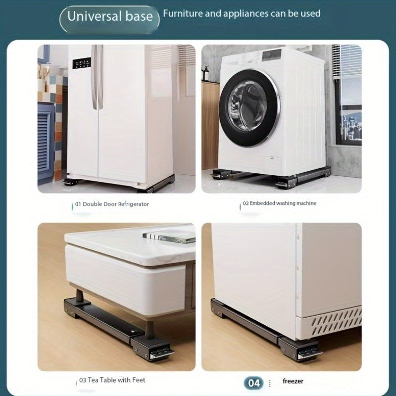 Adjustable Stainless Steel Washing Machine Stand with Non-Slip Feet 300KG Capacity