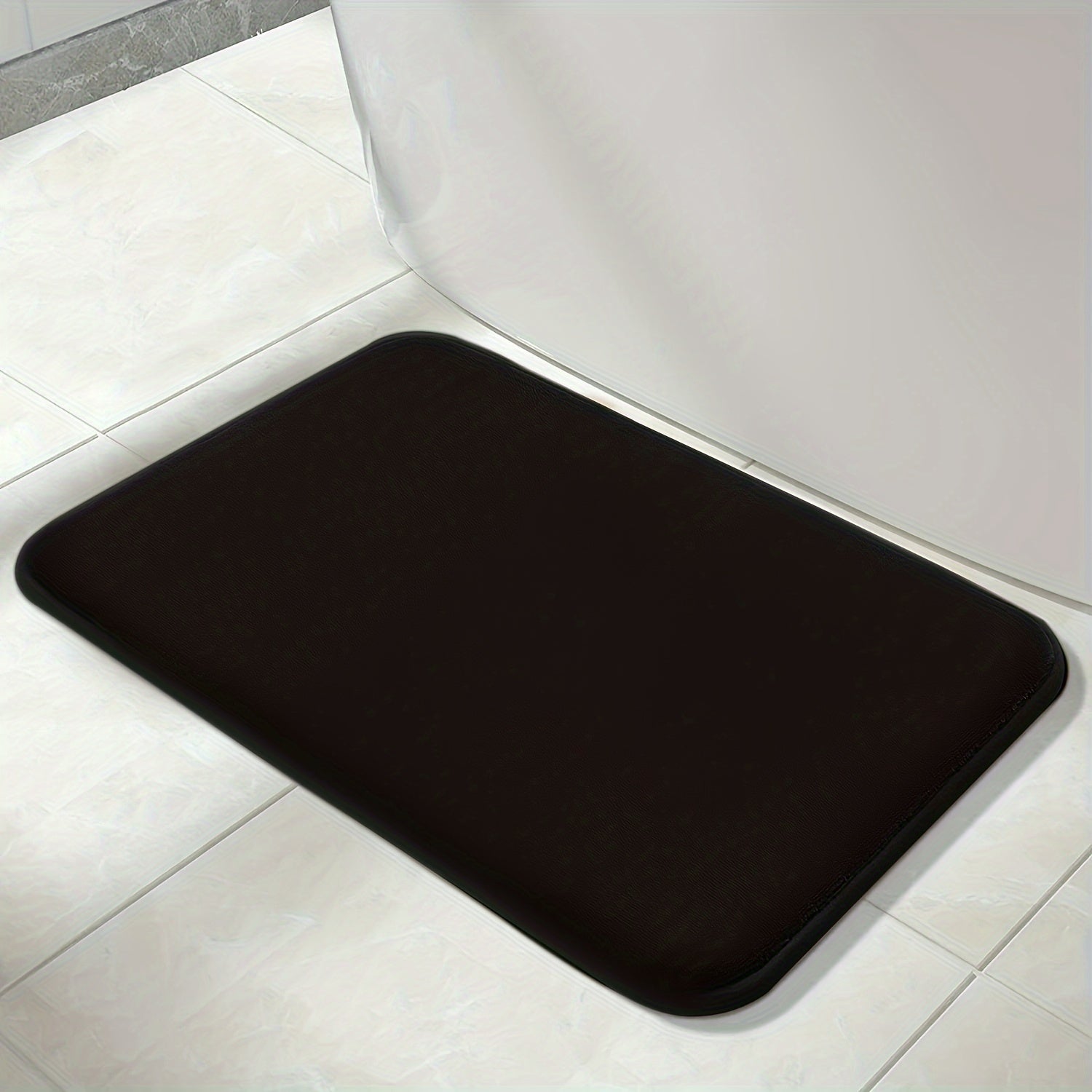 Set of 3 Memory Foam Bath Mats Non-Slip U-Shaped Toilet Cover Bathroom Decor