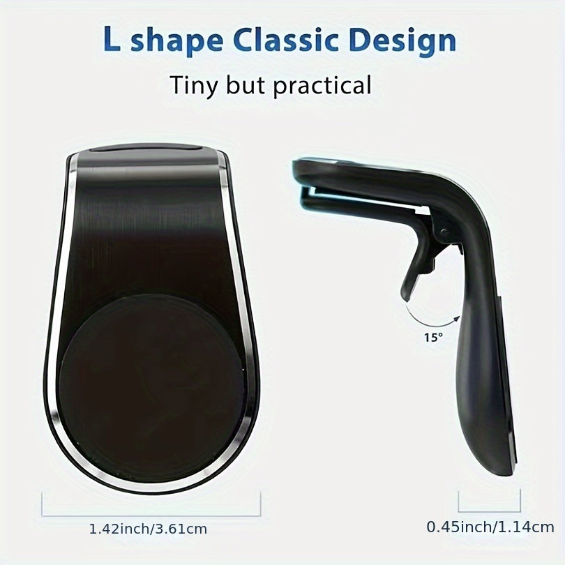 Magnitli avtomobil telefon uchun tutqich, havo ventili uchun L-shaklidagi o'rnatish, navigatsiya qurilmalari uchun