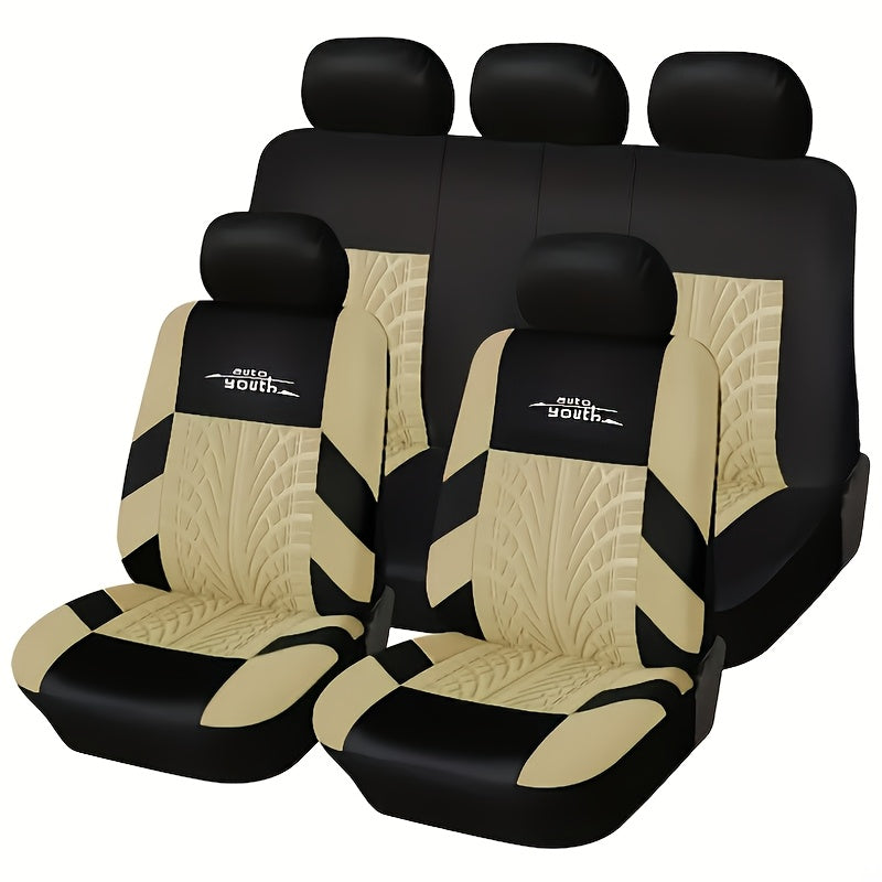 Universal 5-Seater Car Seat Cover Polyester Sponge Filled All-Season Hand Wash