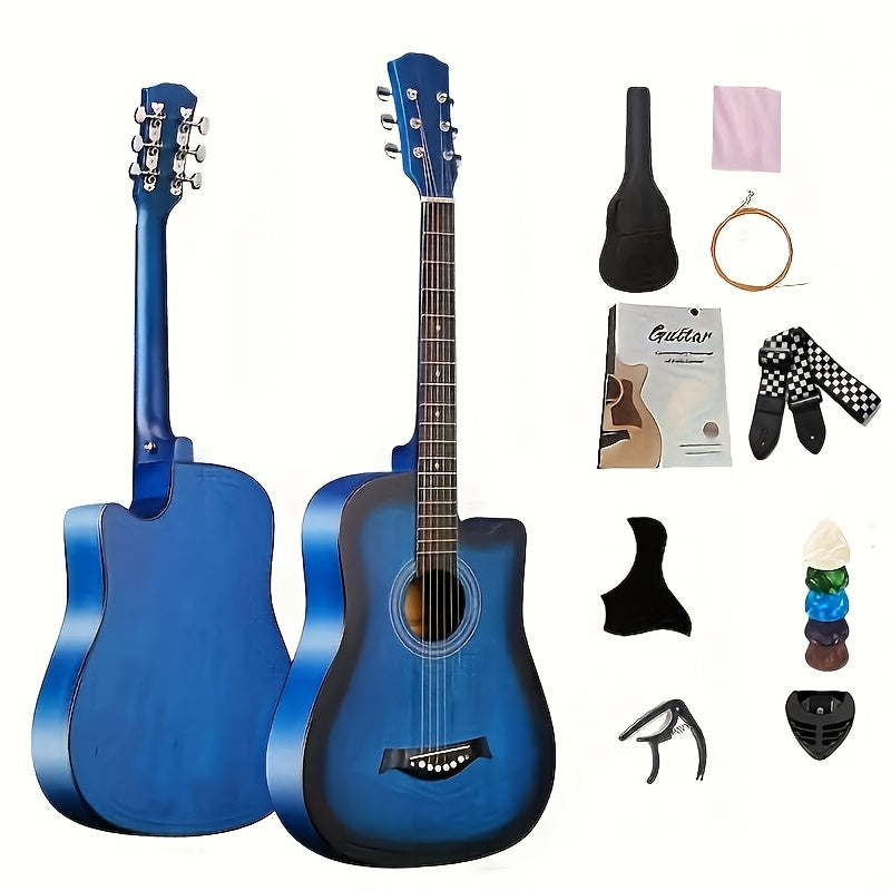 Acoustic Guitar Starter Kit with Basswood Guitar Accessories and Teaching Materials