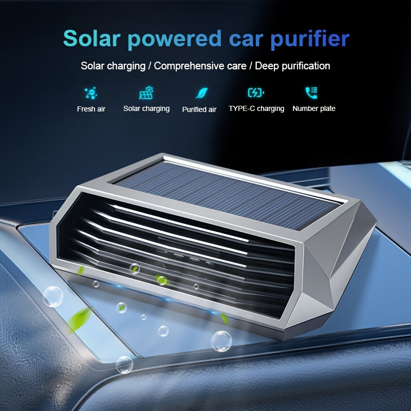 Avtomobil quyosh energiyali havo tozalagichi Avtomatik titrash sensori kechki chiroq Kichkina shaxsiy qurilma