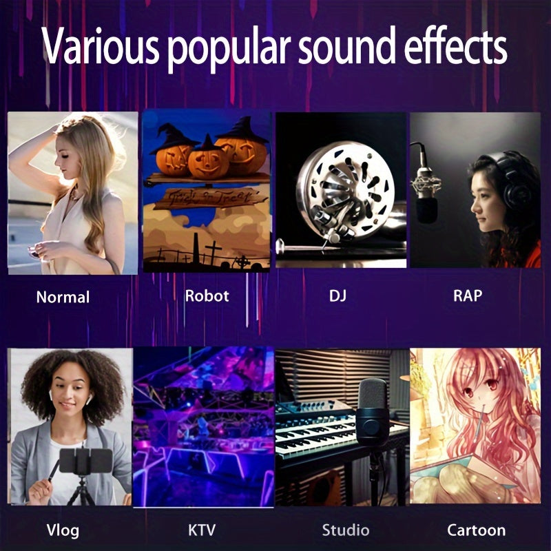 Real-Time Voice Changer Microphone for Gaming and Streaming Black