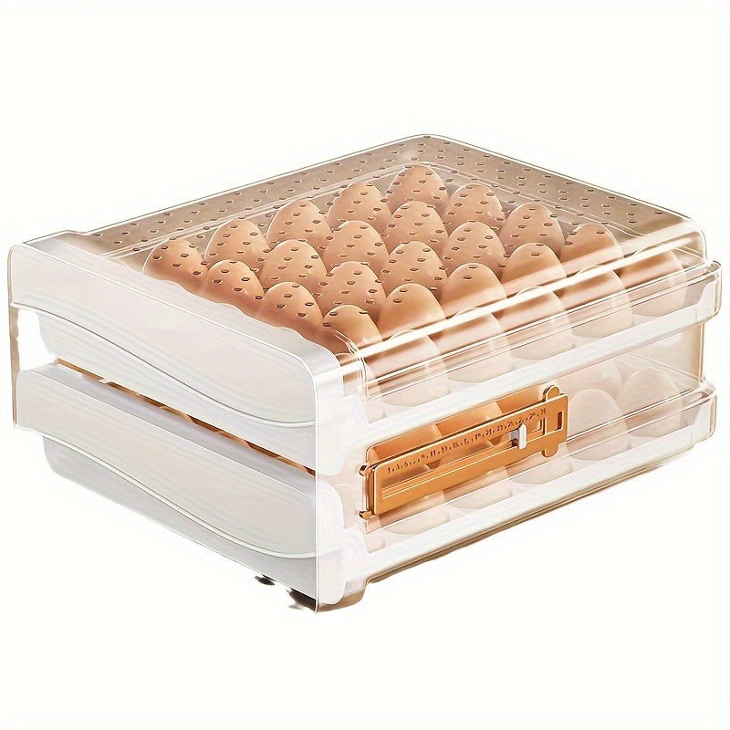 Egg Storage Box Stackable Plastic Fridge Organizer for 60 Eggs