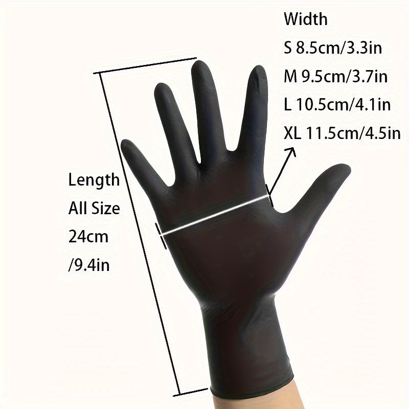 Black Nitrile Gloves FDA Compliant Waterproof Powder-Free Food Safe Disposable